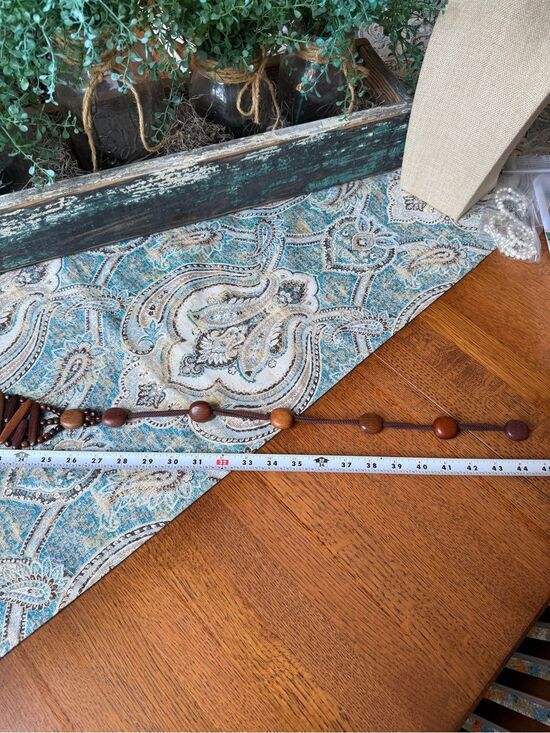 Exotic Wood Belt NWT Adjustable Closure Wide Boho Statement Costa Rica main image 6